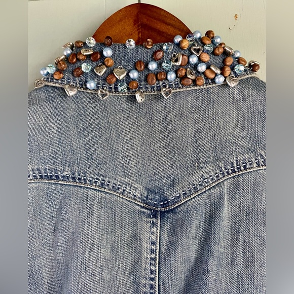 BRIGHTON Blue Denim charms Hearts Jean Jacket surprise charm hidden XS- Small - Picture 5 of 16